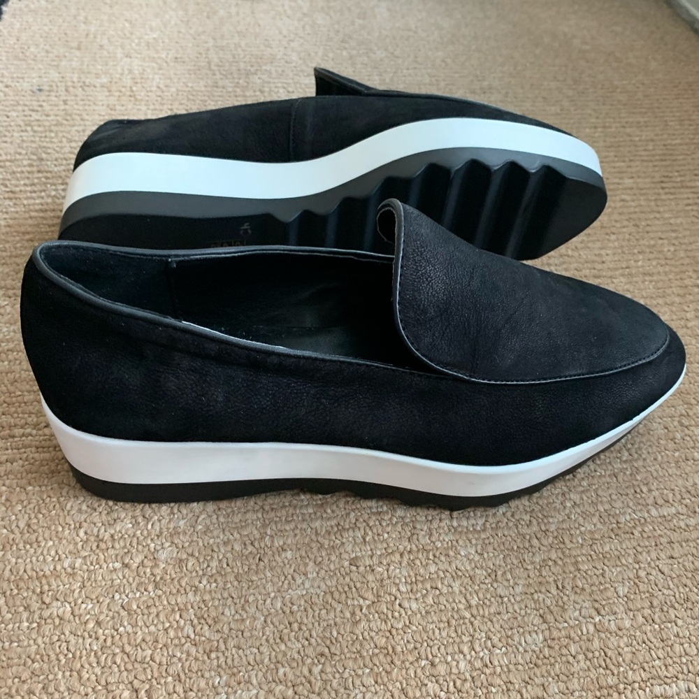 Donna Karen New York Leather platform shoes NEW